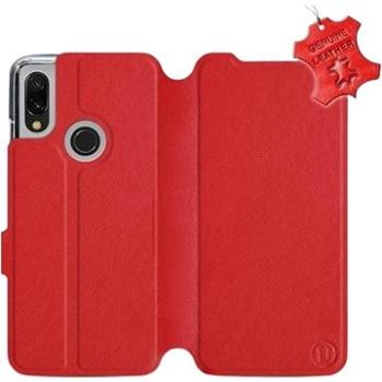 Flip pouzdro na mobil Xiaomi Redmi 7 - Červené - kožené -   Red Leather (5903226874026)