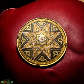 24 karát aranyozott Toledói Damascene kitűző vintage damaszkén bross, Toledó spanyol ékszer