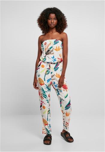 Urban Classics Ladies Viscose Bandeau Jumpsuit whitesandfruity - XXL