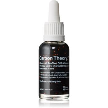 Carbon Theory Charcoal, Tea Tree Oil & Vitamin E regenerační noční sérum s revitalizačním účinkem pro problematickou pleť 30 ml