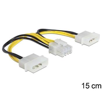 Delock Kábel - 83410 (1 x 8 pines EPS  -&gt; 2 x 4 pines molex, 15cm)