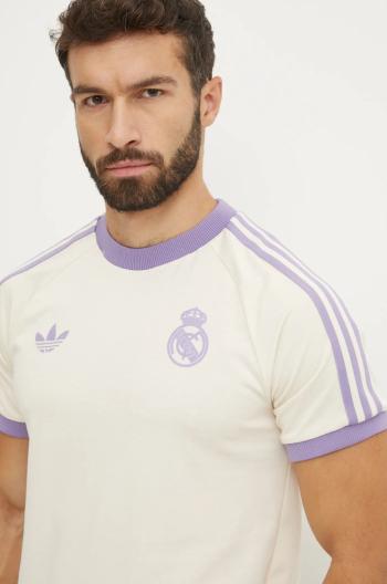 Tričko adidas Originals Real Madrid pánske, béžová farba, vzorované, IY0057