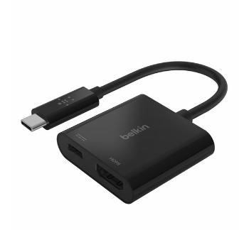 Belkin Connect USB-C USB-A Hub, HDMI, USB-C, fekete, 60W
