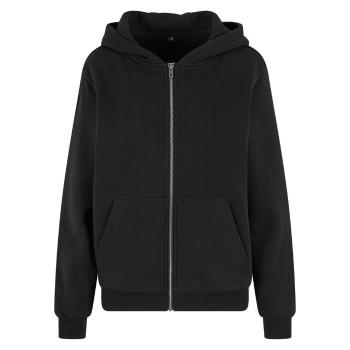 Build Your Brand Hebká dámská mikina na zip Fluffy - Černá | S