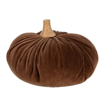 Hnědá textilní dekorace dýně Pumpkin XL - Ø 20*14 cm 65424