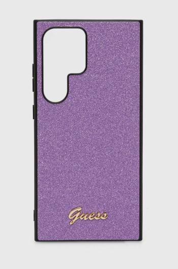 Obal na telefon Guess S24 Ultra S928 fialová barva, GUHCS24LHGGSHU