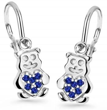 Cutie Jewellery Dětské náušnice z bílého zlata Medvídci C2751-10-X-2 modrá