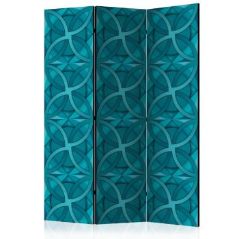 Paraván Geometric Turquoise Dekorhome 135x172 cm (3-dílný)