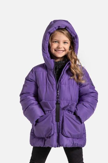 Dětská bunda Coccodrillo fialová barva, OUTERWEAR GIRL KIDS