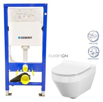 GEBERIT DuofixBasic bez tlačítka + WC CERSANIT CLEANON CREA OVÁL + SEDÁTKO 458.103.00.1 X CR1