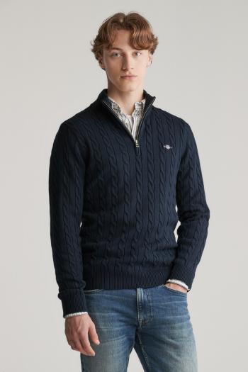 SVETR GANT COTTON CABLE HZ EVENING BLUE