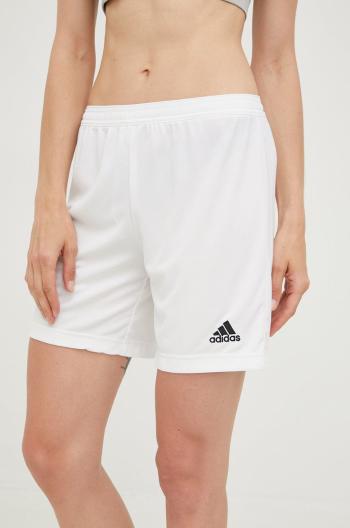 Tréninkové šortky adidas Performance Entrada 22 dámské, bílá barva, hladké, high waist