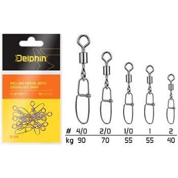 Delphin Rolling Swivel with Crosslock Snap Velikost 1 55kg 10ks (8586016324009)