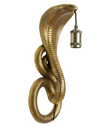 Bronzová antik nástěnná lampa Cobra Snake bronze - 18*18*52 cm / E27 3123818