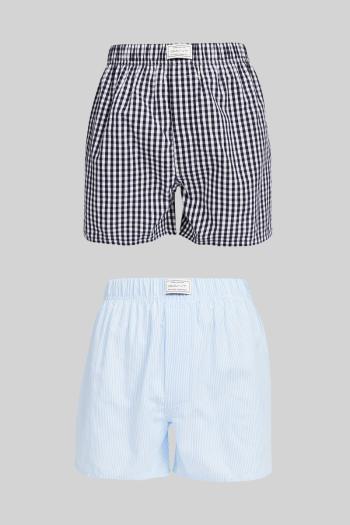 PYŽAMOVÉ ŠORTKY GANT STRIPE AND GINGHAM BOXER SH 2-PACK COLLEGE BLUE