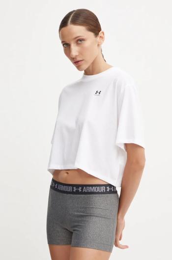 Tréninkové tričko Under Armour Boxy Crop Logo bílá barva, 1386845