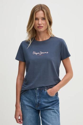 Bavlněné tričko Pepe Jeans FIORE tmavomodrá barva, PL505951