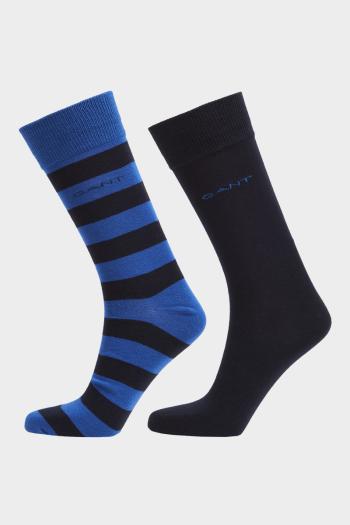 PONOŽKY GANT BARSTRIPE AND SOLID SOCKS 2-PACK COLLEGE BLUE