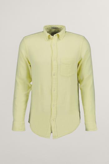 KOŠILE GANT REG COTTON LINEN TEXTURE SHIRT YELLOW SHINE