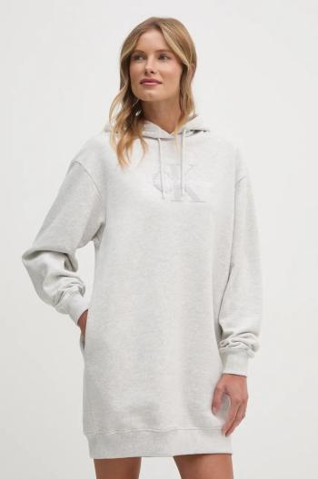 Bavlněné šaty Calvin Klein Jeans šedá barva, mini, oversize, J20J224685