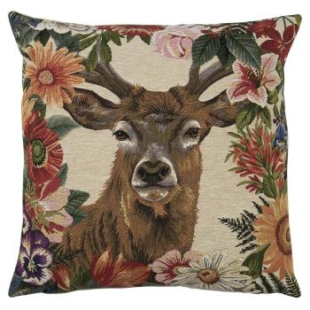 Gobelínový polštář s jelenem v květinovém okraji Flower Deer - 45*15*45cm EVKSBLEH