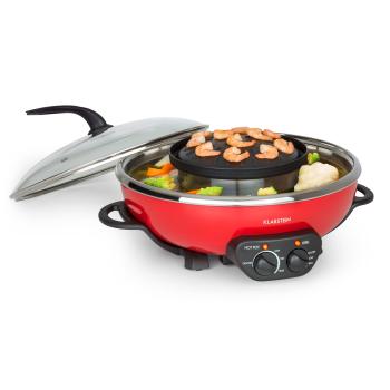 Klarstein Szechuan, hot pot și grătar, volum de 5 l, 1350 W, 600 W, roșu