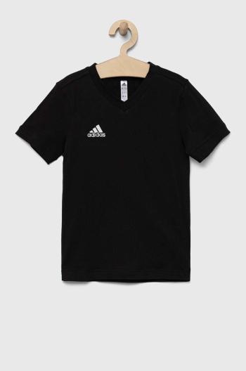 Dětské bavlněné tričko adidas Performance ENT22 TEE Y černá barva, s aplikací