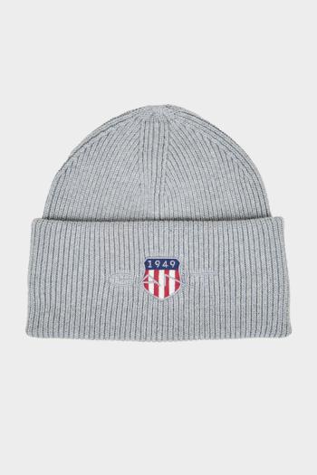 ČEPICE GANT ARCHIVE SHIELD COTTON BEANIE GREY MELANGE