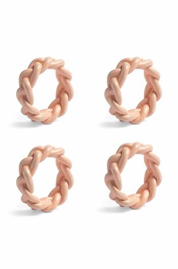 Kroužky na ubrousky &k amsterdam Braid Pink Set 4-pack