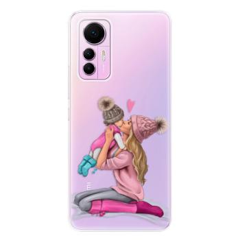 Odolné silikonové pouzdro iSaprio - Kissing Mom - Blond and Girl - Xiaomi 12 Lite