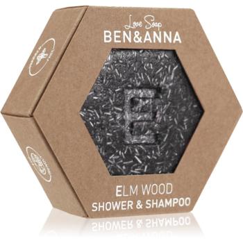 BEN&ANNA Love Soap Shower & Shampoo tuhý šampon a sprchový gel 2 v 1 Elm Wood 60 g