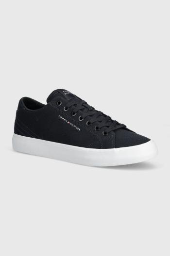 Tenisky Tommy Hilfiger TH HI VULC LOW CANVAS pánské, tmavomodrá barva, FM0FM04882