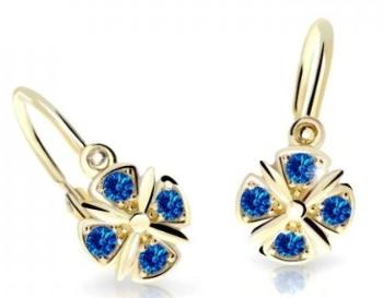 Cutie Jewellery Slušivé dětské náušnice ze žlutého zlata C2245-10-X-1 modrá