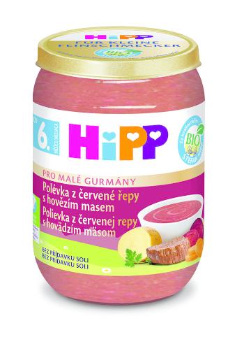 HiPP BIO Polévka z červené řepy s hovězím masem od 6. měsíce, 190 g