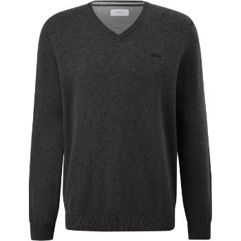 s.Oliver RL KNITTED PULLOVER V-NECK NOOS Pánský svetr, tmavě šedá, velikost