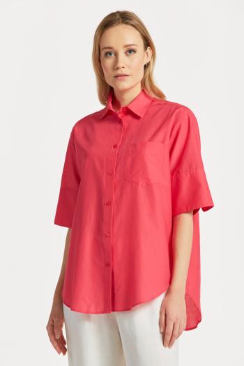 KOŠILE GANT RELAXED SS COT SILK SHIRT MAGENTA PINK