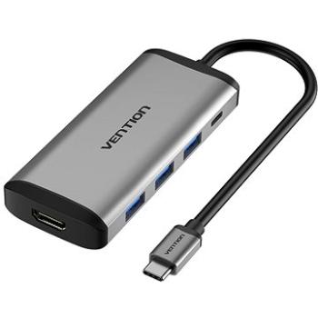 Vention Type-C (USB-C) to HDMI + 3x USB3.0 + PD Converter 0.15M Gray Metal Type (CNBHB)