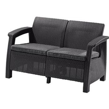 KETER Lavice zahradní CORFU LOVE SEAT, grafit 128cm (206211)