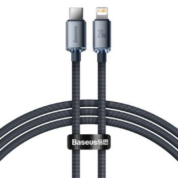 Baseus Crystal Shine kábel USB-C / Lightning 20W 2m, čierny (CAJY000301)