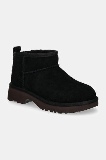 Dětské semišové sněhule UGG KIDS CLASSIC ULTRA MINI NEW HEIGHTS černá barva, 1157732K