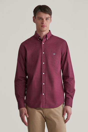 KOŠILE GANT REG MICRO PRINT SHIRT WINE RED