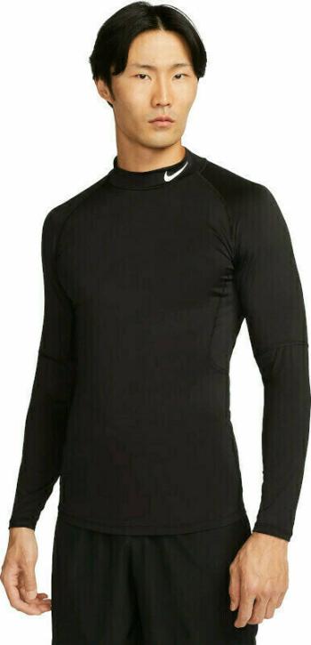 Nike Dri-Fit Fitness Mock-Neck Long-Sleeve Top Black/White M Termo Oblečení