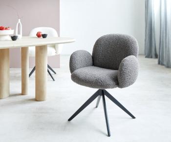 Otočná židle Nube-Flex s područkami křížová podnož široká kov