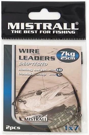 Mistrall ocelové lanko wire leaders 25 cm-15 kg