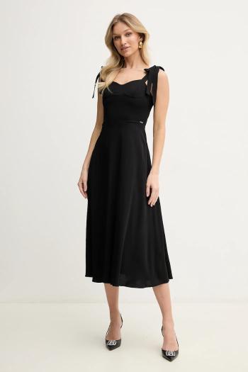 Šaty Armani Exchange čierna farba, midi, áčkový strih, XW000441 AF12742