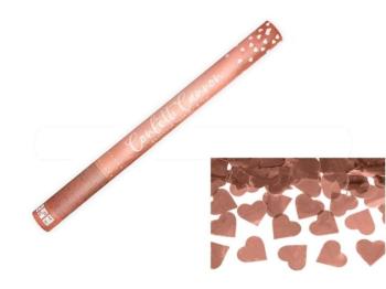 Konfety 60 cm - METALICKÉ RŮŽOVO ZLATÉ / ROSE GOLD Srdce - Svatba - PARTYKONF