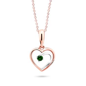 Cutie Diamonds Něžný bicolor přívěsek z růžového zlata se smaragdem DZ6300-1602-40-SM-X-R4