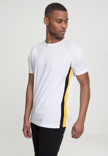 Urban Classics Raglan Side Stripe Tee white/black/yellow - S