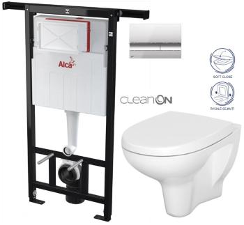 ALCADRAIN Jádromodul předstěnový instalační systém s chromovým tlačítkem M1721 + WC CERSANIT ARTECO CLEANON + SEDÁTKO AM102/1120 M1721 AT1