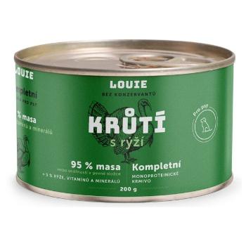 LOUIE KRŮTÍ S RÝŽÍ 200 G Psí konzerva, zelená, velikost